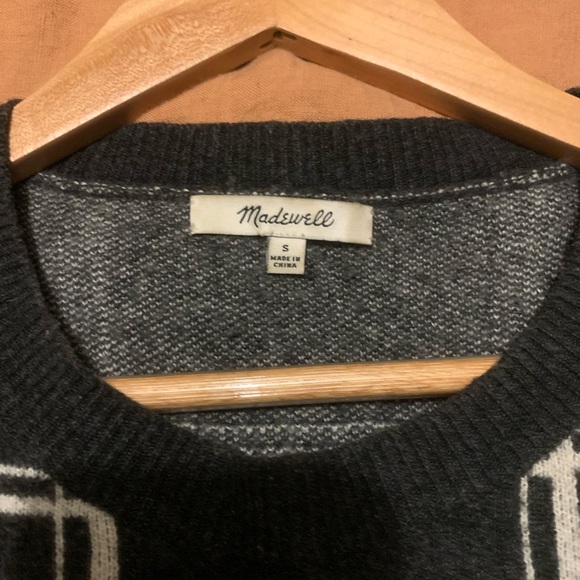 Madewell // Charcoal Windowpane Crewneck Sweater - Picture 3 of 10